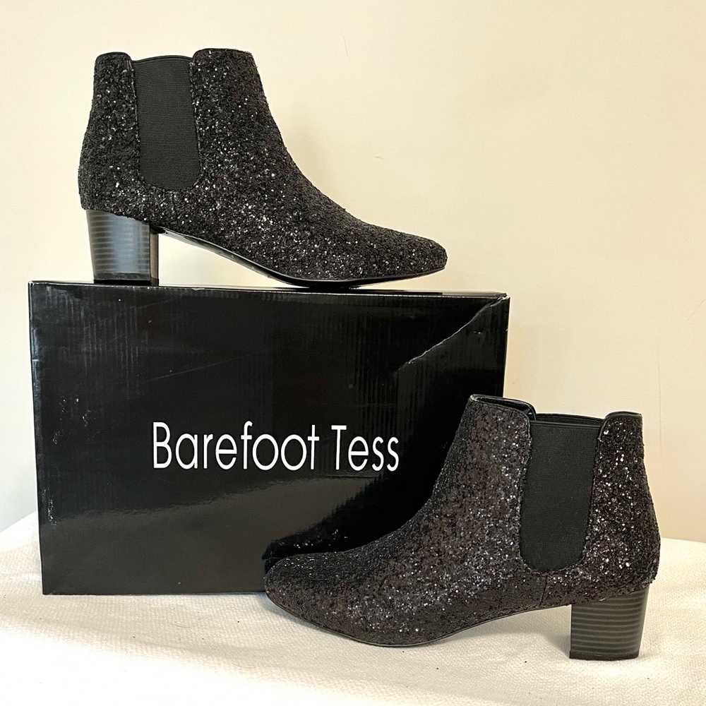 12M Black Dazzle Glitter Chelsea Boot